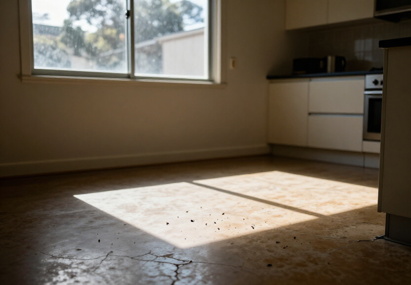 Cockroach problem in a Tregear kitchen before treatment